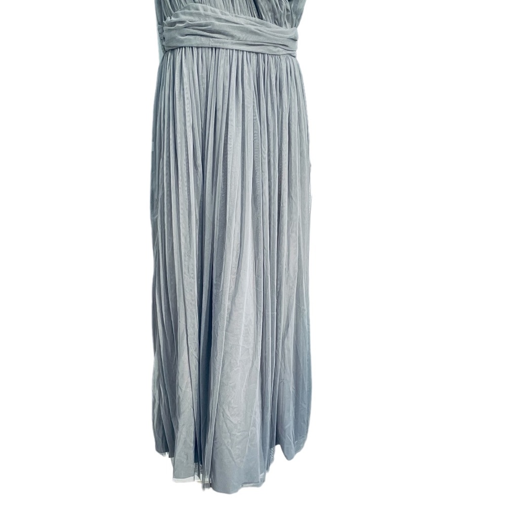 New! ASOS Premium Tulle One Strap Dress Maxi Formal Grey Silver size 8 Med 8889 - Picture 9 of 15